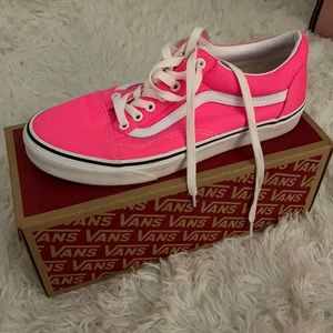 Brand new never been worn. Neon pink Vans.